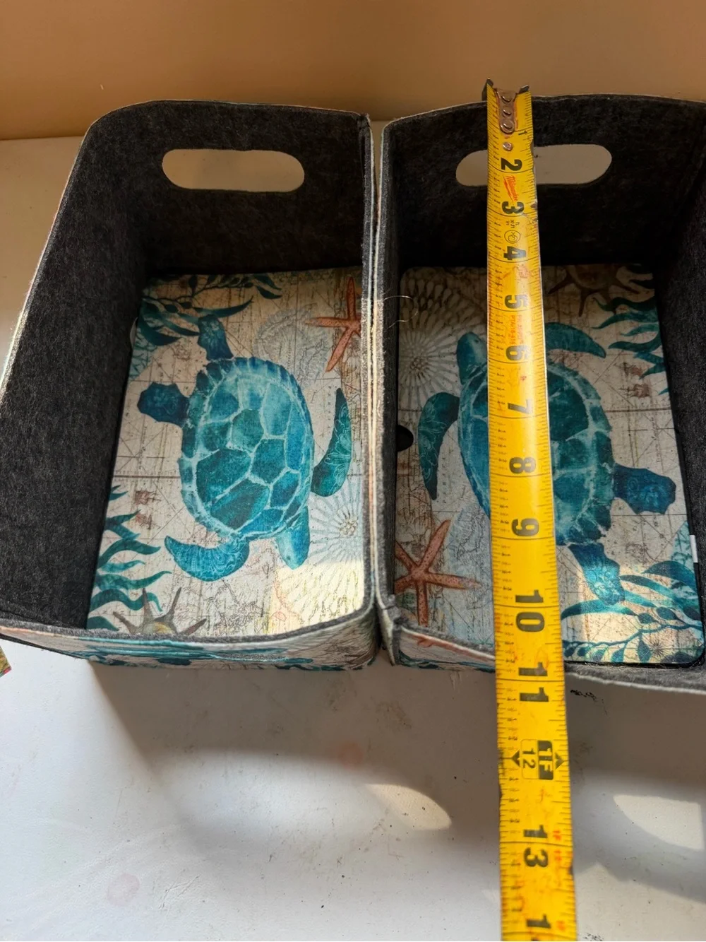 Sea Turtle Decorative Storage Box Set - Teal Accent
